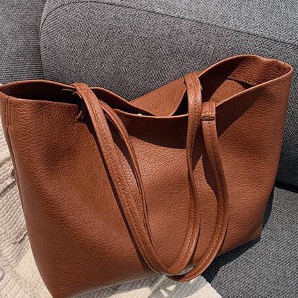 Soft Leather Tote Bag | Spacious Vegan Leather Work & Daily Tote for Women