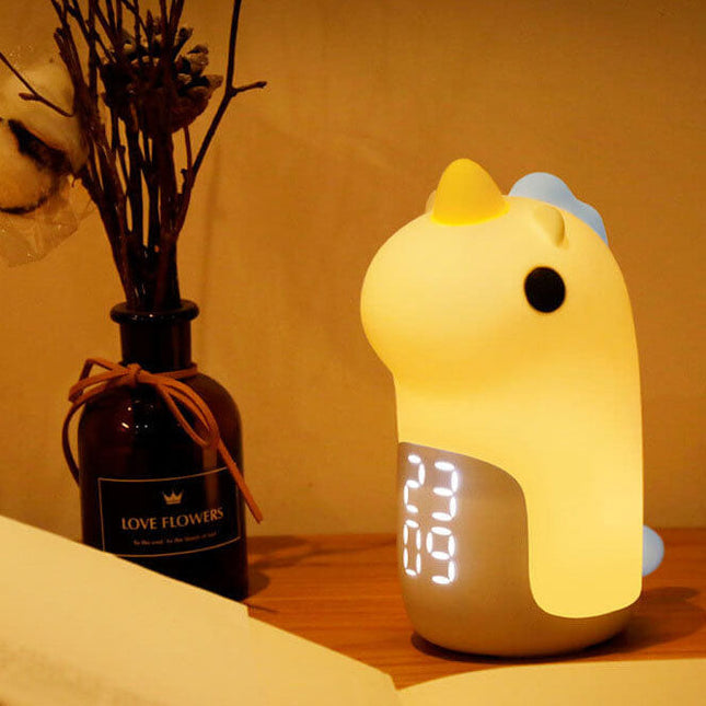 Cute Unicorn LED Alarm Clock & Night Light – USB Powered Decorative Lamp 4.4" x 6.3"