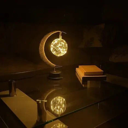 Moon-Inspired LED Touch Table Lamp – Warm Ambient Light for Bedroom & Living Room Décor