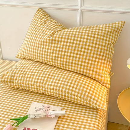 Plaid Checkered Cotton Pillowcase Set – Soft & Breathable Decorative Cushions in Multiple Colors for Bedroom & Living Room