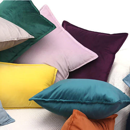 Luxury Velvet Cushion Cover – Soft Flannel Decorative Throw Pillow for Sofa, Bed, or Chair – Available in Multiple Colors