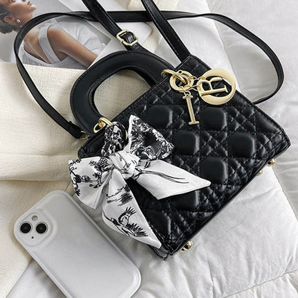 Chic-Bow Mini Handbag – Elegant Bow-Detail PU Leather Crossbody Bag for Women