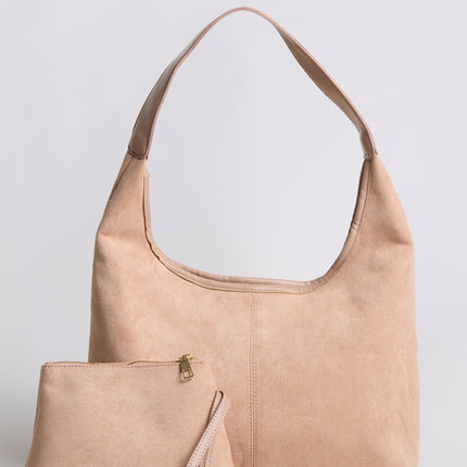 Black Suede Shoulder Bag – Minimalist & Spacious Design