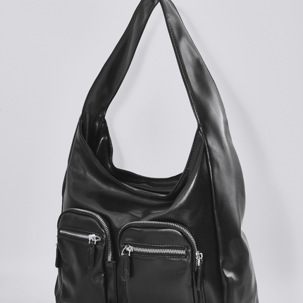 Modern Shoulder Bag with Front Pockets – Vegan Leather