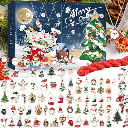 Christmas Advent Calendar with 24 Mini Ornaments – Festive Countdown Decoration for Tree & Home