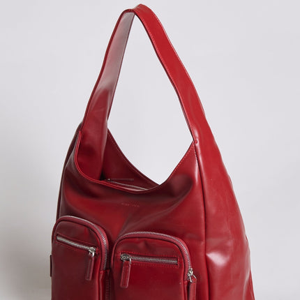 Modern Shoulder Bag with Front Pockets – Vegan Leather
