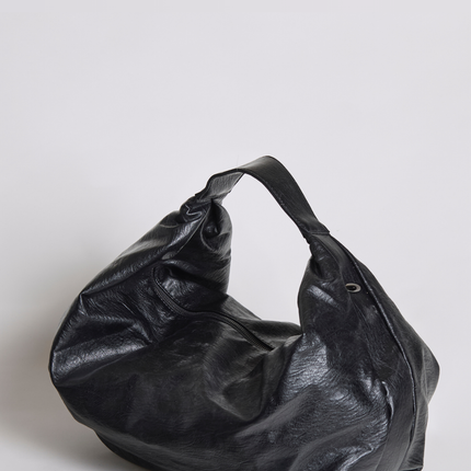 Vegan Leather Soft Hobo Shoulder Bag – Black | Sustainable & Stylish Everyday Tote