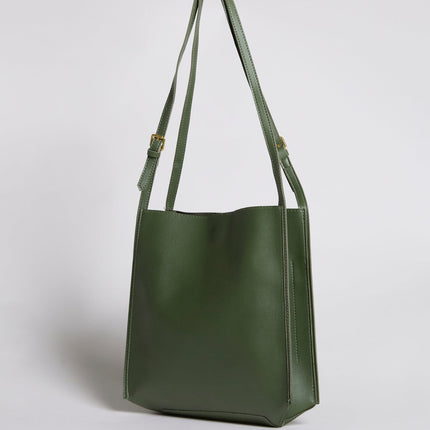 Minimalist Leather Shoulder Bag for Women – Spacious Black & Brown Elegance Handbag