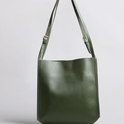 Minimalist Leather Shoulder Bag for Women – Spacious Black & Brown Elegance Handbag