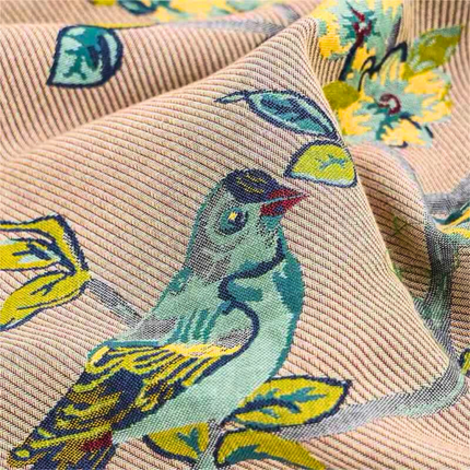 Decorative Bird & Floral Cushion Cover – Elegant Throw Pillow Case with Button Closure for Living Room & Bedroom Décor