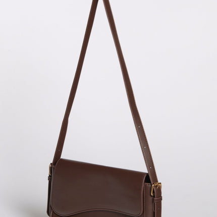 Vegan Leather Black Shoulder Bag – Adjustable Crossbody, Sustainable & Stylish