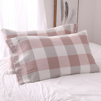 Soft Cotton Plaid Cushion Cover – Classic Checkered Throw Pillow Case for Sofa, Bed, or Lounge Chair