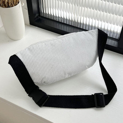White Crossbody Belt Bag – Adjustable Waist Pack for Women & Men | Stylish, Spacious & Durable