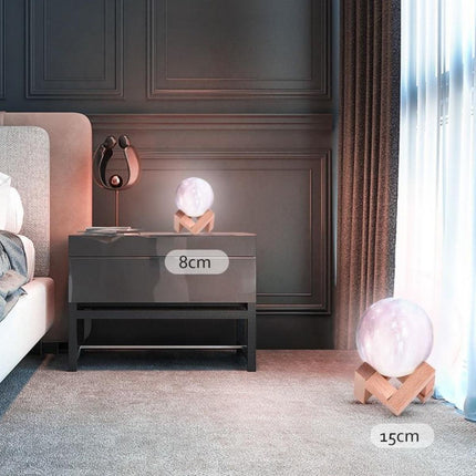3D Moon Lamp with Adjustable Brightness & Galaxy Color Effects – 3.1″ or 5.9″ Decorative Night Light (Note: 8 cm ≈ 3.1″, 15 cm ≈ 5.9″)