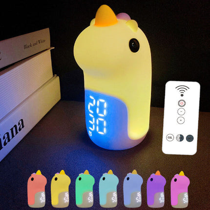 Cute Unicorn LED Alarm Clock & Night Light – USB Powered Decorative Lamp 4.4" x 6.3"