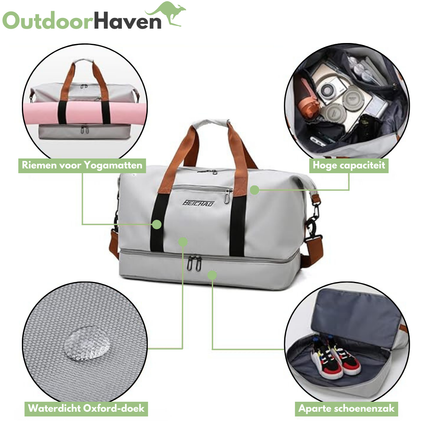 Waterproof Gym Duffel Bag with Shoe & Wet-Dry Compartments – Travel-Ready Sport & Weekend Bag