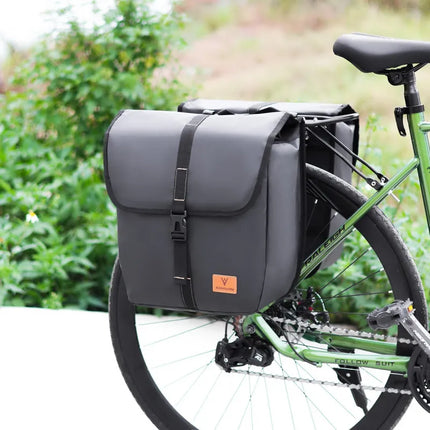 Waterproof Double Bike Pannier – Spacious Rear Rack Bag with Quick-Release System