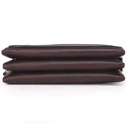 Men's Leather Wristlet Wallet – Multifunctional Clutch with Zippered Pockets