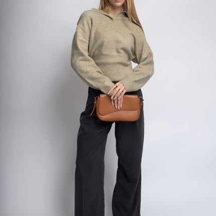 Vegan Leather Black Shoulder Bag – Adjustable Crossbody, Sustainable & Stylish