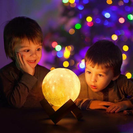 3D Moon Lamp with Adjustable Brightness & Galaxy Color Effects – 3.1″ or 5.9″ Decorative Night Light (Note: 8 cm ≈ 3.1″, 15 cm ≈ 5.9″)