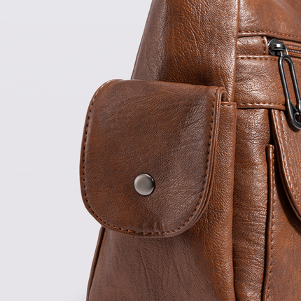 Vegan Leather Shoulder Bag with Multiple Pockets – Practical & Stylish