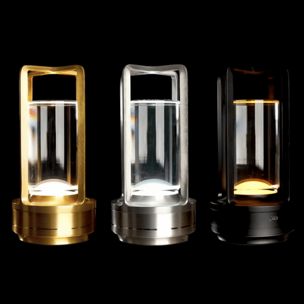 Vintage LED Table Lamp – Rechargeable, Dimmable Retro Design with Warm White Light