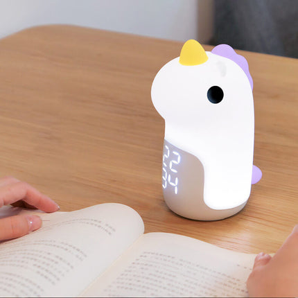 Cute Unicorn LED Alarm Clock & Night Light – USB Powered Decorative Lamp 4.4" x 6.3"