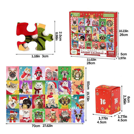 Dog & Cat Puzzle Advent Calendar – 24-Day Christmas Countdown with Adorable Pet Jigsaw