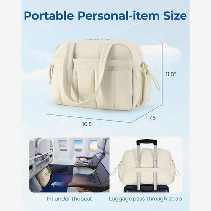 Black Travel Bag for Carry-On – Lightweight & Water-Resistant with Trolley Strap & PVC Pocket