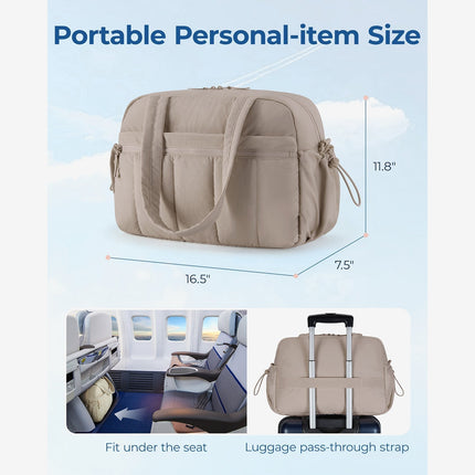 Black Travel Bag for Carry-On – Lightweight & Water-Resistant with Trolley Strap & PVC Pocket