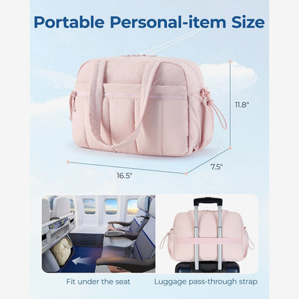 Black Travel Bag for Carry-On – Lightweight & Water-Resistant with Trolley Strap & PVC Pocket