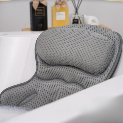 4D Luxury Bath Pillow with Ergonomic Neck & Back Support – Spa Comfort for Tub Relaxation at Home