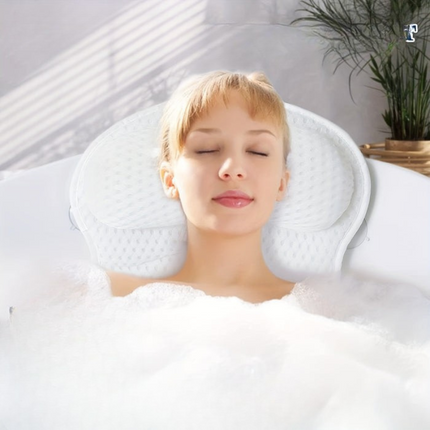 4D Luxury Bath Pillow with Ergonomic Neck & Back Support – Spa Comfort for Tub Relaxation at Home