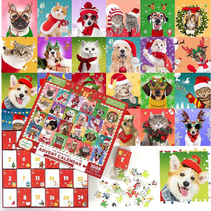 Dog & Cat Puzzle Advent Calendar – 24-Day Christmas Countdown with Adorable Pet Jigsaw