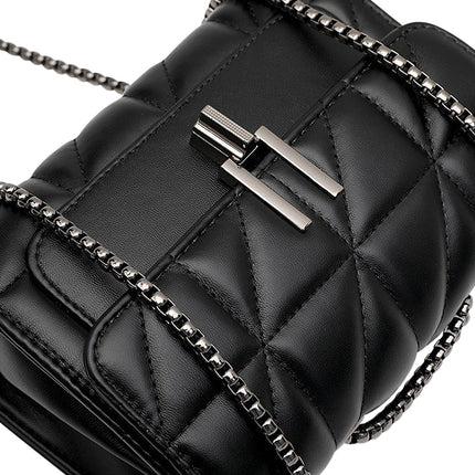 Luxury Quilted Shoulder Bag with Chain – Vegan Leather