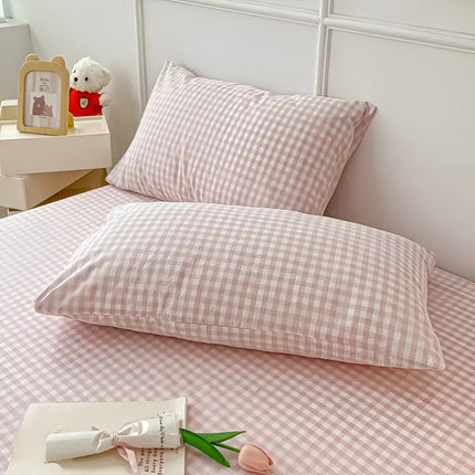 Plaid Checkered Cotton Pillowcase Set – Soft & Breathable Decorative Cushions in Multiple Colors for Bedroom & Living Room