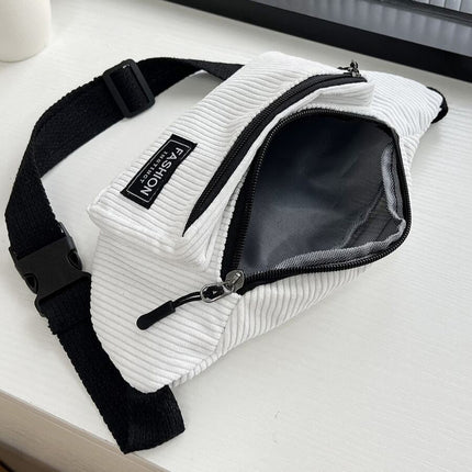 White Crossbody Belt Bag – Adjustable Waist Pack for Women & Men | Stylish, Spacious & Durable