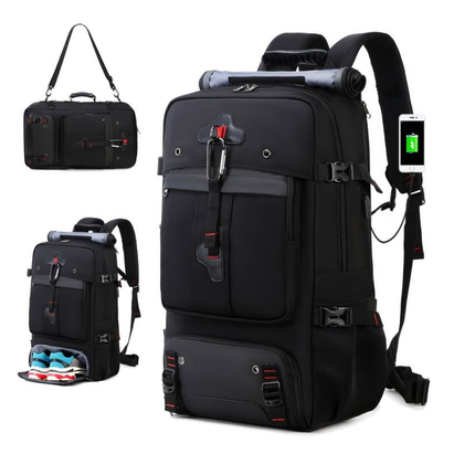 50L Waterproof Travel Backpack with USB Charging Port – Durable, Spacious, and TSA-Friendly