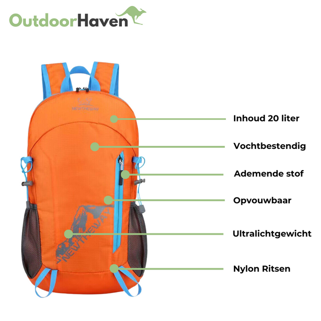20L Foldable Outdoor Backpack – Lightweight, Waterproof, and Compact for Hiking and Travel