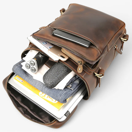 Vintage Leather Shoulder & Backpack – Handmade & Durable