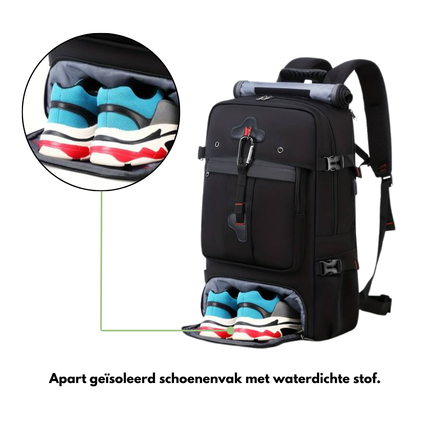 50L Waterproof Travel Backpack with USB Charging Port – Durable, Spacious, and TSA-Friendly