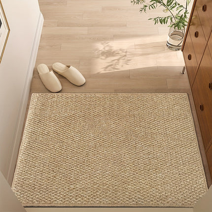 Jute-Look Door Mat – Soft, Absorbent, Non-Slip, Machine Washable – Ideal for Indoor & Outdoor Entryways, Hallways, and Patios