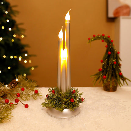 LED Flameless Candle with Flickering Warm White Flame – Battery Operated & Wireless – Safe Christmas Decoration for Home & Holiday Parties
