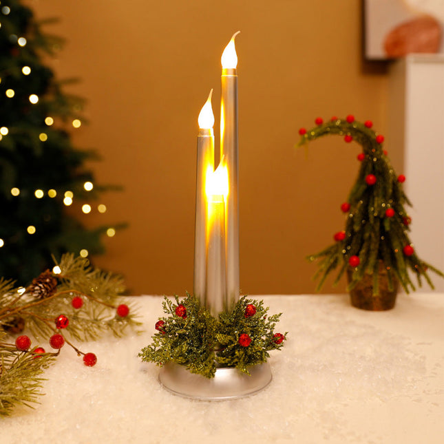 LED Flameless Candle with Flickering Warm White Flame – Battery Operated & Wireless – Safe Christmas Decoration for Home & Holiday Parties