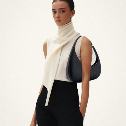 Minimalist Drop-Shaped Vegan Leather Shoulder Bag ‒ Modern Chic & Lightweight