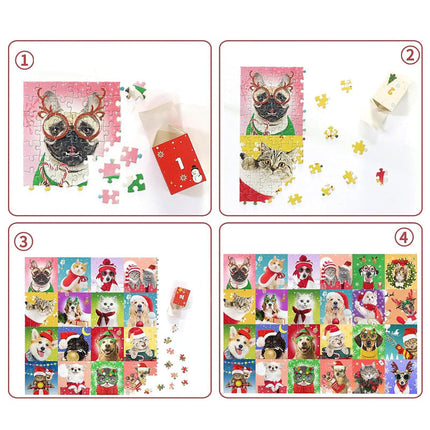 Dog & Cat Puzzle Advent Calendar – 24-Day Christmas Countdown with Adorable Pet Jigsaw