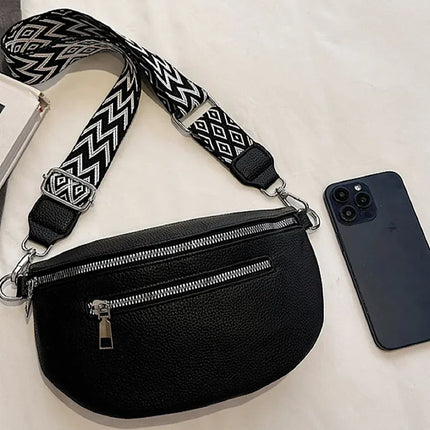 Black Quilted Belt Bag with Gold Hardware – Versatile Crossbody Waist Bag for Women