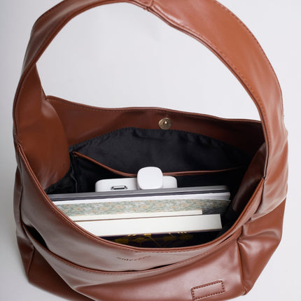 Minimalist Hobo Shoulder Bag – Vegan Leather