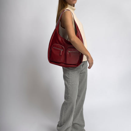 Modern Shoulder Bag with Front Pockets – Vegan Leather