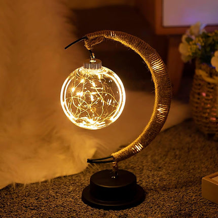 Moon-Inspired LED Touch Table Lamp – Warm Ambient Light for Bedroom & Living Room Décor